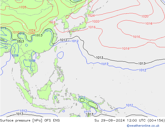 ciśnienie GFS ENS nie. 29.09.2024 12 UTC