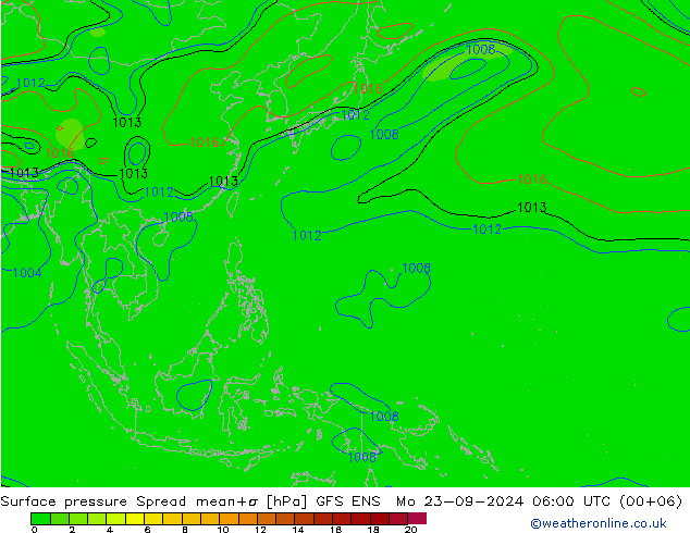 ciśnienie Spread GFS ENS pon. 23.09.2024 06 UTC