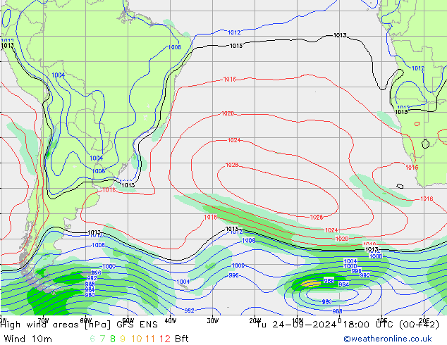 Windvelden GFS ENS di 24.09.2024 18 UTC