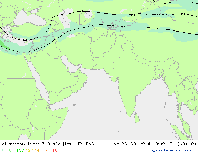 Prąd strumieniowy GFS ENS pon. 23.09.2024 00 UTC