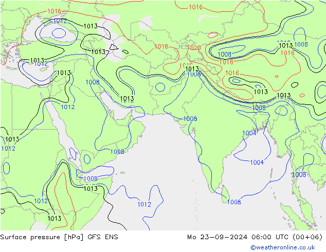 Surface pressure GFS ENS Mo 23.09.2024 06 UTC