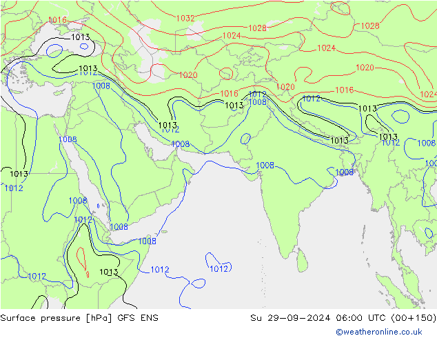 Surface pressure GFS ENS Su 29.09.2024 06 UTC