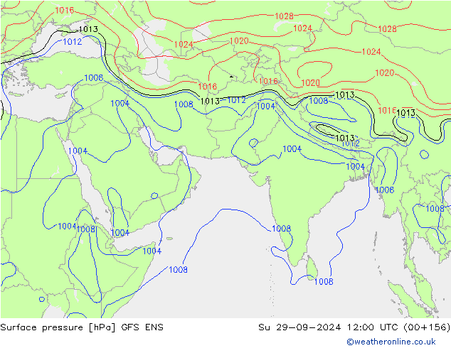 Surface pressure GFS ENS Su 29.09.2024 12 UTC