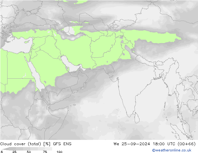 Bewolking (Totaal) GFS ENS wo 25.09.2024 18 UTC