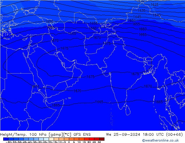 Hoogte/Temp. 100 hPa GFS ENS wo 25.09.2024 18 UTC