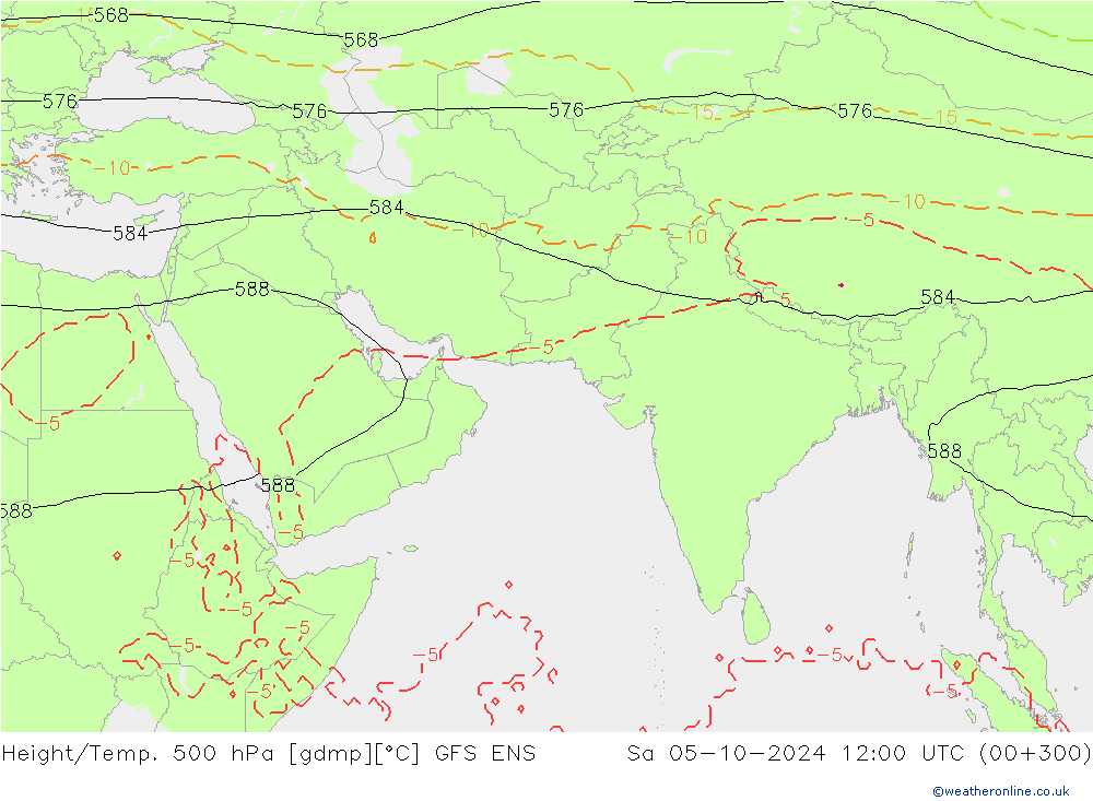 Yükseklik/Sıc. 500 hPa GFS ENS Cts 05.10.2024 12 UTC