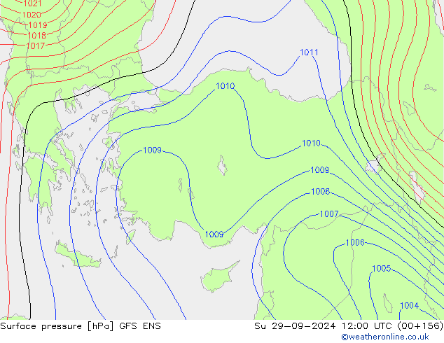 приземное давление GFS ENS Вс 29.09.2024 12 UTC