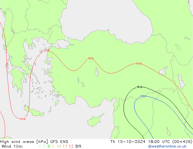 High wind areas GFS ENS Qui 10.10.2024 18 UTC