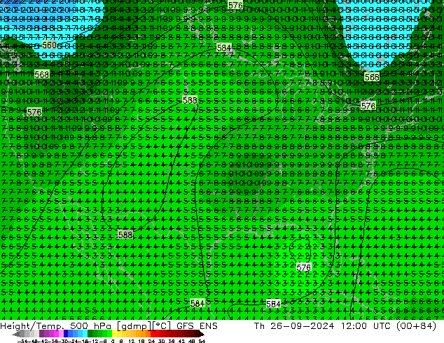 Geop./Temp. 500 hPa GFS ENS jue 26.09.2024 12 UTC