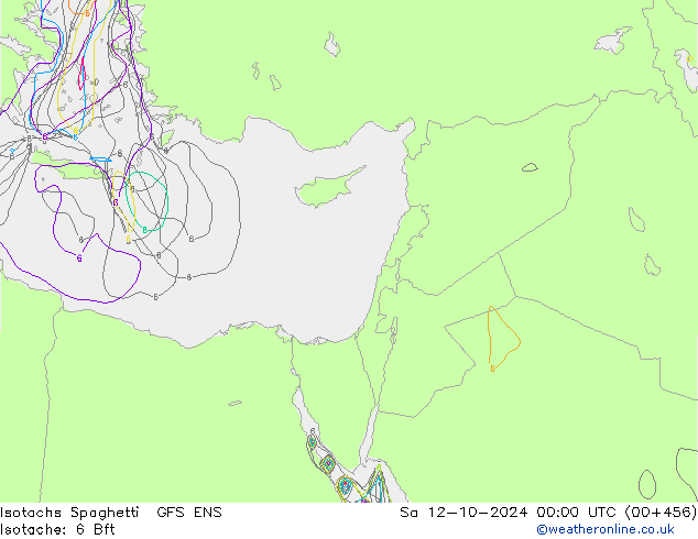 Isotachs Spaghetti GFS ENS So 12.10.2024 00 UTC