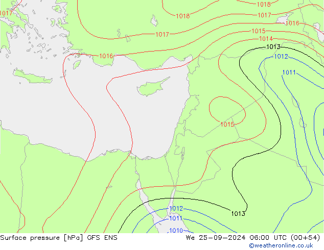 Surface pressure GFS ENS We 25.09.2024 06 UTC