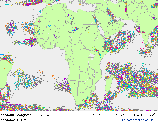 Isotachs Spaghetti GFS ENS чт 26.09.2024 06 UTC