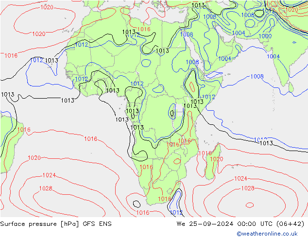 ciśnienie GFS ENS śro. 25.09.2024 00 UTC