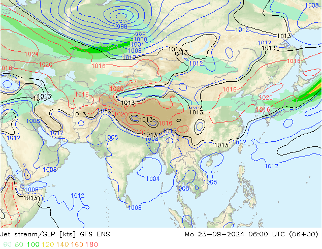 Jet stream GFS ENS Seg 23.09.2024 06 UTC