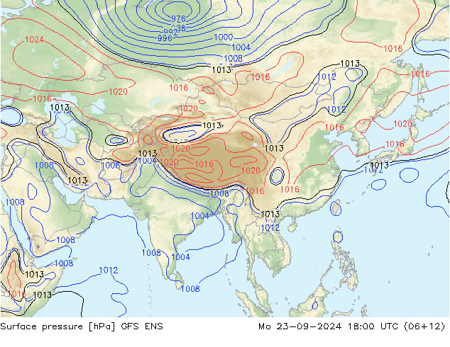 Luchtdruk (Grond) GFS ENS ma 23.09.2024 18 UTC