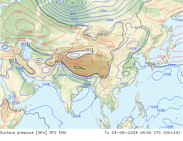 Surface pressure GFS ENS Tu 24.09.2024 06 UTC