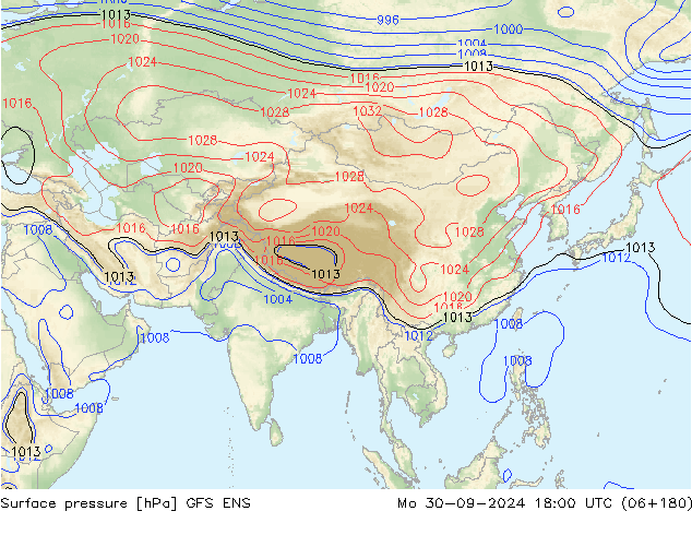 pressão do solo GFS ENS Seg 30.09.2024 18 UTC