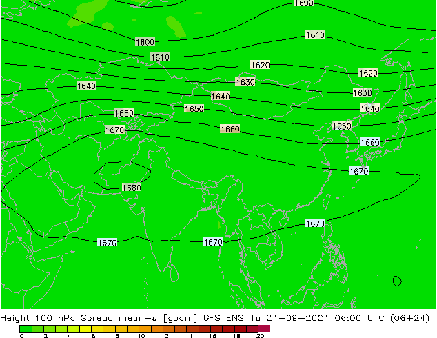 Height 100 hPa Spread GFS ENS Tu 24.09.2024 06 UTC