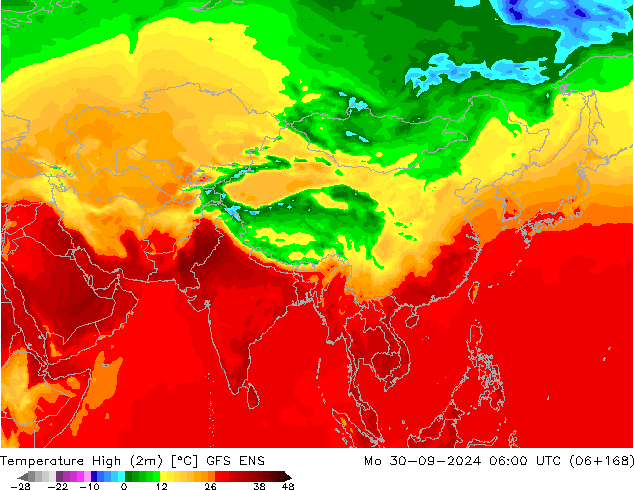 Temperature High (2m) GFS ENS Mo 30.09.2024 06 UTC