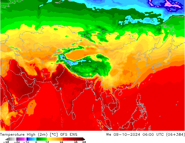 Max.  (2m) GFS ENS  09.10.2024 06 UTC