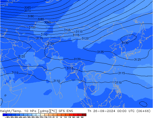 Height/Temp. 10 hPa GFS ENS Th 26.09.2024 00 UTC