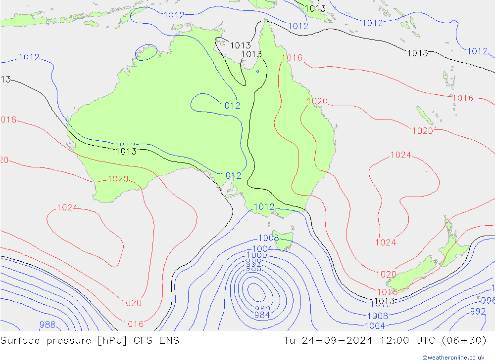 Pressione al suolo GFS ENS mar 24.09.2024 12 UTC