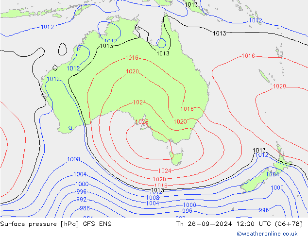 Surface pressure GFS ENS Th 26.09.2024 12 UTC