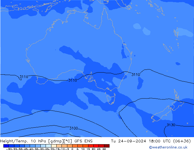 Height/Temp. 10 гПа GFS ENS вт 24.09.2024 18 UTC