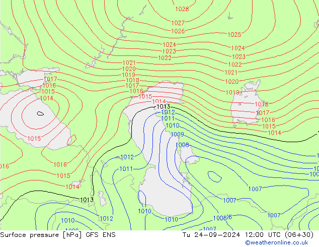 Luchtdruk (Grond) GFS ENS di 24.09.2024 12 UTC