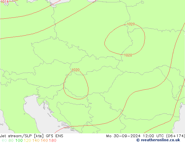 Courant-jet GFS ENS lun 30.09.2024 12 UTC