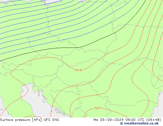 Surface pressure GFS ENS We 25.09.2024 06 UTC