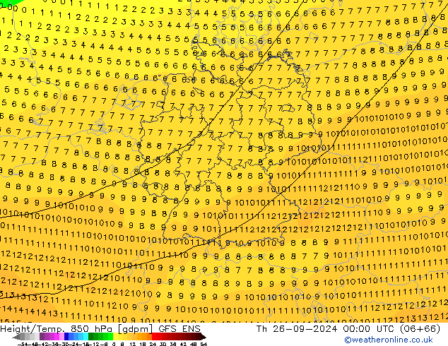 Height/Temp. 850 hPa GFS ENS Čt 26.09.2024 00 UTC