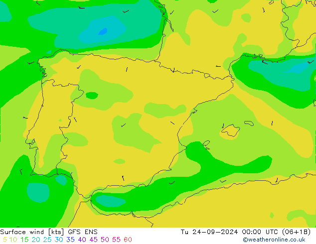  10 m GFS ENS  24.09.2024 00 UTC