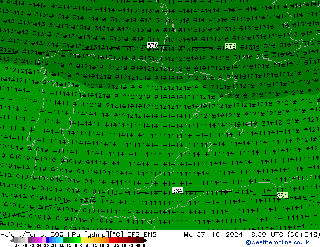 Height/Temp. 500 hPa GFS ENS Po 07.10.2024 18 UTC