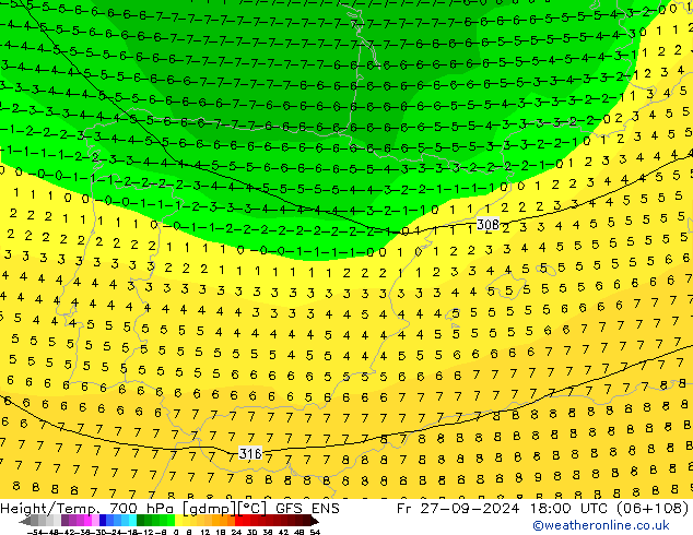 Height/Temp. 700 hPa GFS ENS pt. 27.09.2024 18 UTC