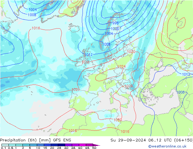 opad (6h) GFS ENS nie. 29.09.2024 12 UTC