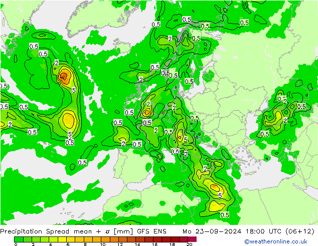 opad Spread GFS ENS pon. 23.09.2024 18 UTC