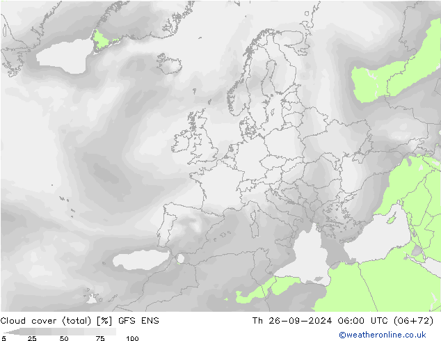 облака (сумма) GFS ENS чт 26.09.2024 06 UTC