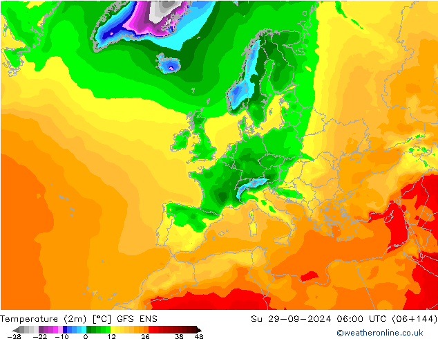 Temperatura (2m) GFS ENS Dom 29.09.2024 06 UTC