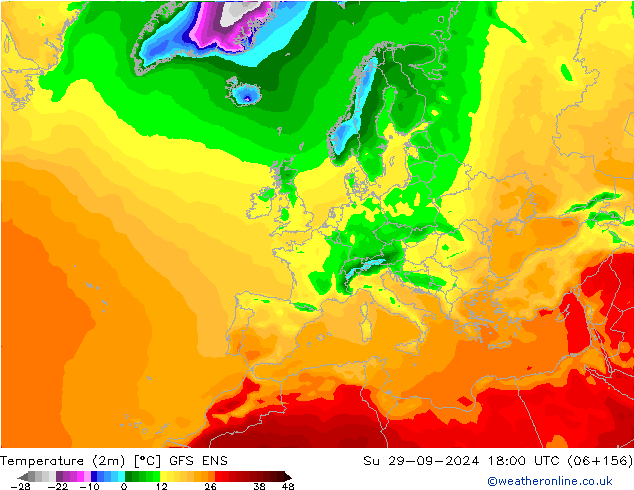 Temperature (2m) GFS ENS Ne 29.09.2024 18 UTC