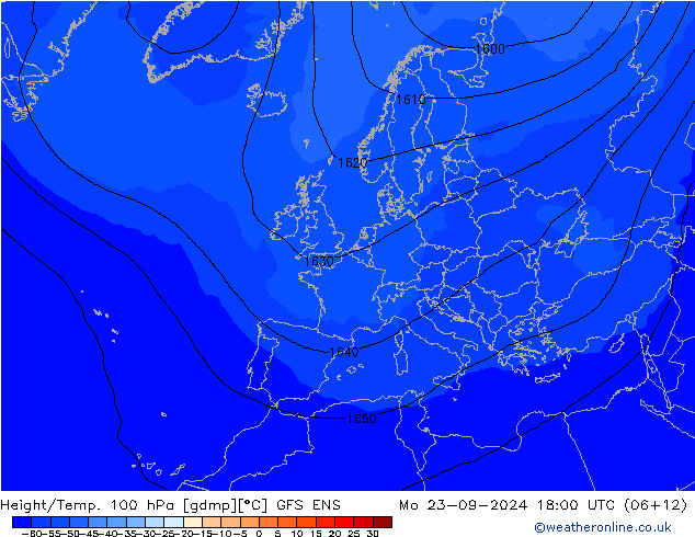 Height/Temp. 100 hPa GFS ENS Seg 23.09.2024 18 UTC