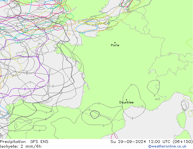 Precipitazione GFS ENS dom 29.09.2024 12 UTC