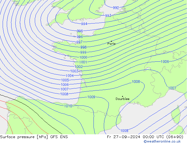 Luchtdruk (Grond) GFS ENS vr 27.09.2024 00 UTC