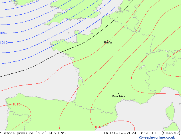 приземное давление GFS ENS чт 03.10.2024 18 UTC