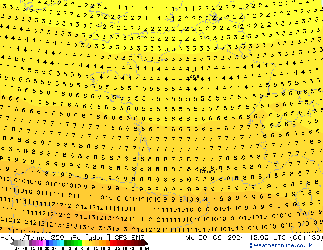 Height/Temp. 850 hPa GFS ENS Po 30.09.2024 18 UTC