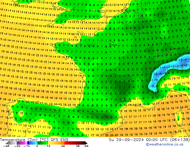 Temperature (2m) GFS ENS Su 29.09.2024 00 UTC