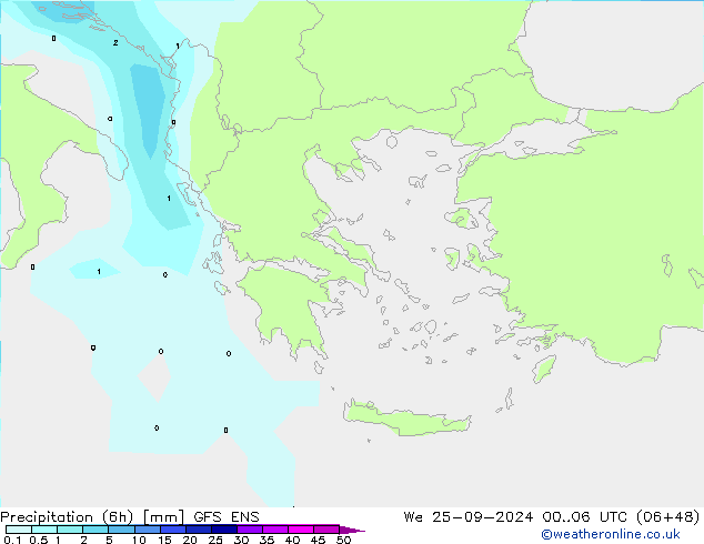 Precipitation (6h) GFS ENS St 25.09.2024 06 UTC