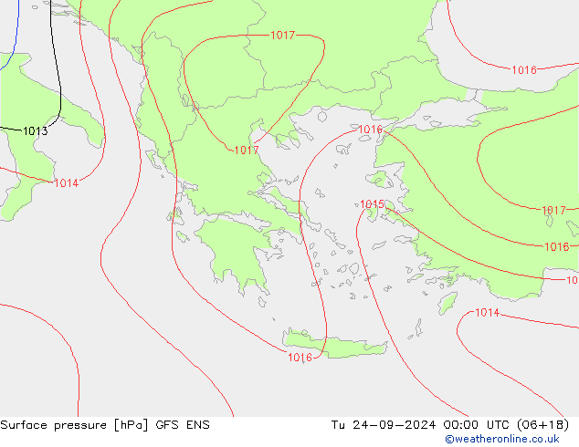 приземное давление GFS ENS вт 24.09.2024 00 UTC