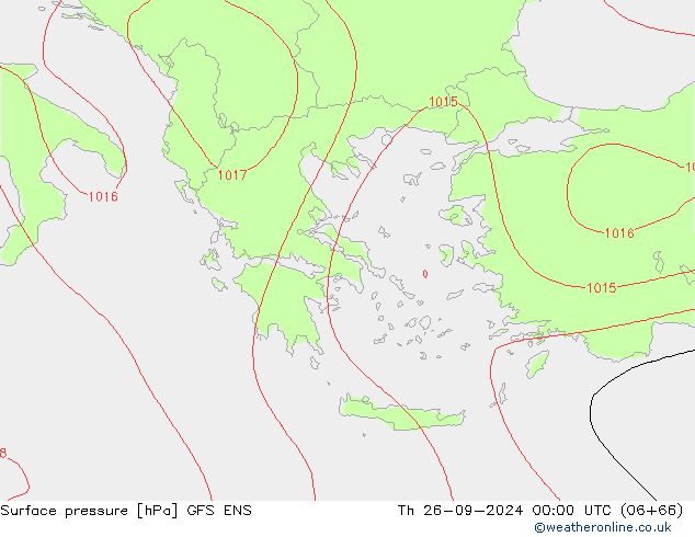 Surface pressure GFS ENS Th 26.09.2024 00 UTC