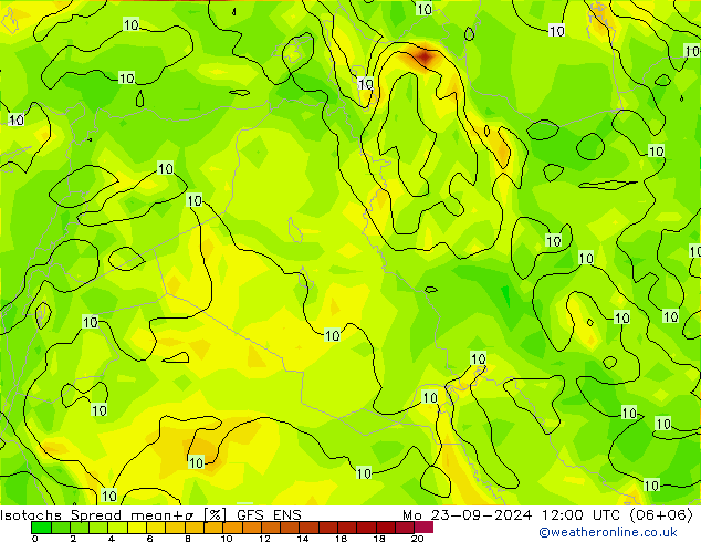 Isotachs Spread GFS ENS Seg 23.09.2024 12 UTC